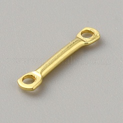 304ステンレススチールコネクタチャーム  DIY イヤリング用のバーリンク  スティック  ゴールドカラー  12x12.5x1.5mm  穴：1.2mm&nbsp;STAS-WH0033-42G