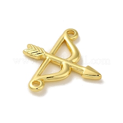 304ステンレススチールコネクタチャーム  弓矢のリンク  18KGP本金メッキ  22.5x21x2mm  穴：1.6mm&nbsp;STAS-Q322-10G