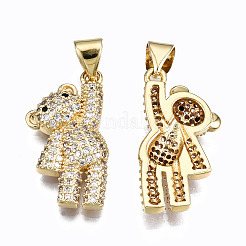 Латунные микропаве прозрачные подвески с фианитом ZIRC-S067-040-NR