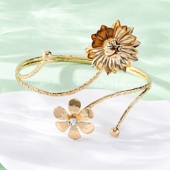Bracelets manchettes en alliage de lotus pour filles et femmes&nbsp;AJEW-A063-01D-G