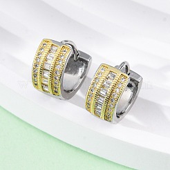 Латунные серьги-кольца из прозрачного кубического циркония EJEW-H158-18B-GP