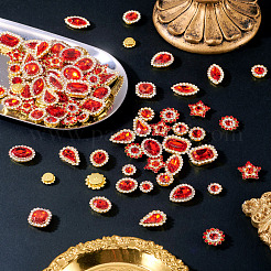 100 шт. пришивные стразы в форме капли/сердца/звезды&nbsp;GACR-TA0001-07B