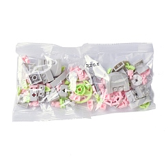 プラスチック多肉植物植物ビルディングブロックDIYおもちゃセット  多肉植物盆栽モデル  ギフトの家の装飾のため  ピンク  70x70x70mm&nbsp;DIY-I077-05