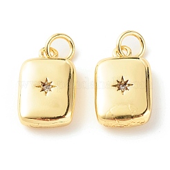 Латунные микропаве прозрачные подвески с фианитом ZIRC-P094-17G-RS