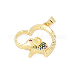 Pendentifs avec zircon cubiques à micro-pavés en laiton&nbsp;KK-D317-089G