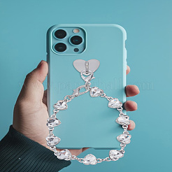 1 шт. цепочка из сплава Zice в форме сердца для мобильных ремней&nbsp;HJEW-LP0001-14