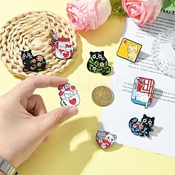 Spille smaltate per gatti e fiori da 9 pz 9 stili&nbsp;JEWB-SZ0002-07