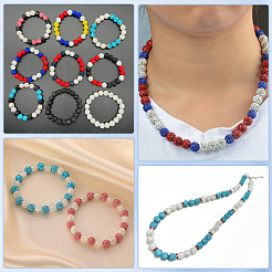 DIYファインディングキット  ポリマークレイラインストーンビーズを含む  合金ペンダント  CCBプラスチック、ABSプラスチック、アクリル、真鍮のラインストーンビーズ  ミックスカラー  10mm  穴：1.5mm&nbsp;DIY-PA0001-88