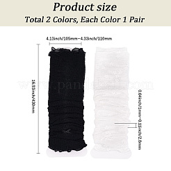 2 пара двухцветных нейлоновых кружевных рукавов AJEW-CY0001-27