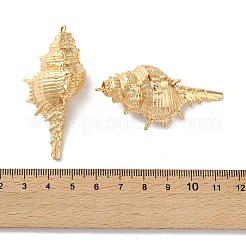 Большие подвески из натуральной ракушки с гальваническим покрытием SSHEL-B002-01G-02