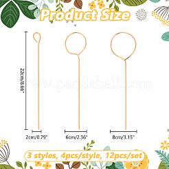 12 pièces 3 styles de support de croissance des plantes en cuivre&nbsp;DIY-NB00004