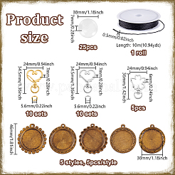 Наборы для ключей из плоского круглого купола из дерева своими руками&nbsp;DIY-GA0007-43