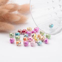 Colore misto rotondo bubblegum chunky colore onda ab stampato perline acriliche&nbsp;X-MACR-Q151B-M
