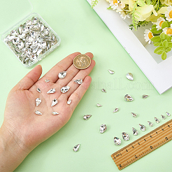 220 шт. 4 стильных стеклянных кабошона со стразами&nbsp;GLAA-FG0001-12