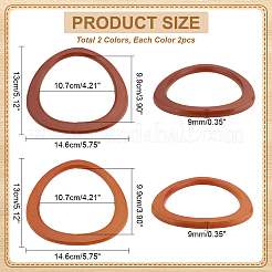 4 шт. двухцветные деревянные ручки для сумок&nbsp;WOOD-PH0002-99