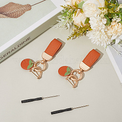 2шт. брелок-подвеска из сплава искусственной кожи AJEW-SP0002-36