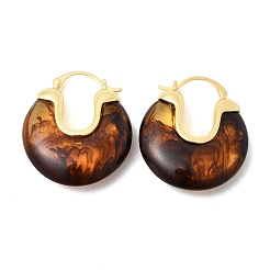Pendientes de aro de resina de latón&nbsp;EJEW-P333-11C-G02