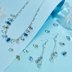 4 цвет гальванизированные прозрачные стеклянные бусины&nbsp;GLAA-GA0002-36A