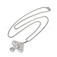 Женское ожерелье с подвеской в виде гриба и звезды из нержавеющей стали 201&nbsp;LS-NJEW-K283-34P