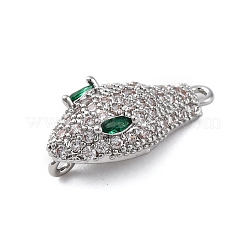 Шармы-соединители из прозрачного и зеленого кубического циркония из латуни&nbsp;KK-P289-11P