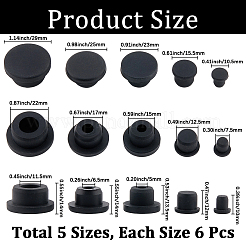 30 шт. 5 стили силиконовых заглушек для отверстий&nbsp;AJEW-GF0011-63B