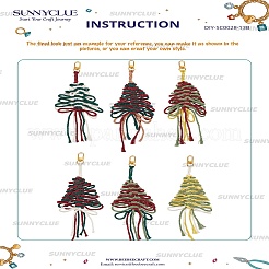 Kits de fabrication de porte-clés en coton tissé fait main pour sapin de Noël&nbsp;DIY-SC0028-13B
