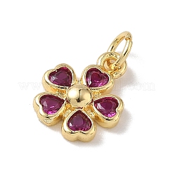 Pendentifs avec zircon cubiques à micro-pavés en laiton&nbsp;KK-L268-031G-04