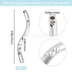 100шт изогнутые латунные трубчатые бусины KK-BBC0010-72