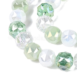 Colliers de perles en imitation jade électroplaquées&nbsp;EGLA-Q135-8MM-A06