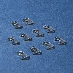 201ステンレススチールスタッドピアス金具10個、穴付き  304ステンレス鋼のピンとイヤーナット  オーバル  10x9mm  穴：1mm  ピン：0.8mm&nbsp;EJEW-FS0001-14A