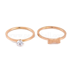 Комплект колец-бантов из нержавеющей стали 304 для женщин&nbsp;RJEW-C086-29-RG