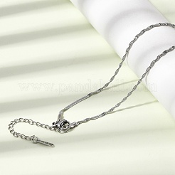 男女兼用 12mm 304ステンレススチールロープチェーンネックレス 1.7個  変色なし  ステンレス鋼色  17.72インチ（45cm）&nbsp;NJEW-H093-13P