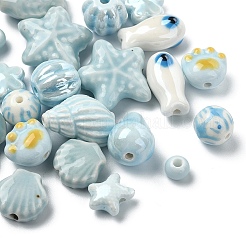 24 шт. 12 стиля синих цветовых мотивов фарфоровые бусины ручной работы&nbsp;PORC-YW0001-40
