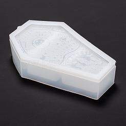 DIY棺収納ボックスシリコンモールド  レジン型  粘土工芸の金型ツール  ハロウィーンをテーマにした  ホワイト  181x113x44.5mm&nbsp;DIY-P027-02