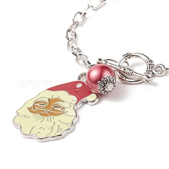Bracelets avec breloque et chaînes rolo de fer de noël&nbsp;BJEW-JB03076-04