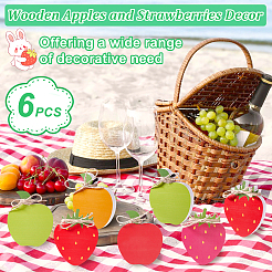 6шт деревянные фигурки фруктов AJEW-GA00022