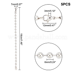 Браслеты из шариковой цепи из нержавеющей стали 304&nbsp;BJEW-UN0001-10P