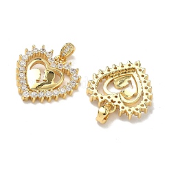 Pendentifs avec zircon cubiques à micro-pavés en laiton&nbsp;KK-D235-10G-01