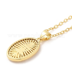 Collana con pendenti in ottone con micro pavè di zirconi&nbsp;NJEW-I125-01D
