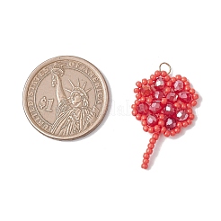 Подвески из стеклянных бусин ручной работы в виде клевера&nbsp;PALLOY-MZ00793