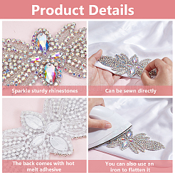 Цветок из стекла из семенной ткани пришить аппликации&nbsp;PATC-WH0008-92B