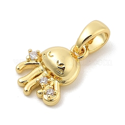 Подвески из листовой латуни с покрытием из прозрачного кубического циркония&nbsp;KK-S407-13G-E
