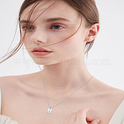 ステンレススチール製文字長方形ペンダントネックレス1個  真鍮製ベネチアンチェーンネックレス（女性用・男性用）  鉛フリー＆ニッケルフリー＆カドミウムフリー  ステンレス鋼色  文字a  17.64~18.35インチ（44.8~46.6cm）  エンドエクステンダー：59~62mm  ペンダント：10x6mm&nbsp;NJEW-LP0001-34A-P