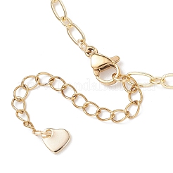 Браслеты на ногу из латунных овальных цепочек Фигаро для женщин AJEW-AN00757