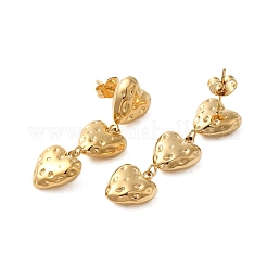 Серьги-гвоздики в форме сердца из нержавеющей стали 304 с ионным покрытием (IP) EJEW-Z068-03G