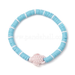 3 шт. 3 стиля плоские круглые эластичные браслеты из полимерной глины ручной работы в стиле хейши&nbsp;BJEW-JB11715