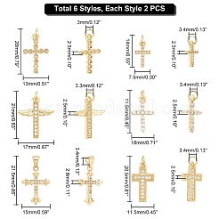 12шт 6 стиля латунные микро проложить прозрачные кубические циркониевые подвески&nbsp;FIND-GA0002-35