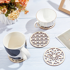 1 комплект деревянных резных подставок под чашки WOOD-BC0001-26