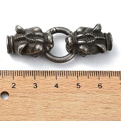 チベットスタイルの304ステンレス鋼スプリングゲートリング  アンティークシルバー  50mm&nbsp;FIND-Z046-02AS-04