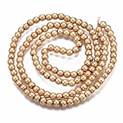 Гальванизировать немагнитных синтетический гематит нитей бисера&nbsp;G-Q466-3mm-04